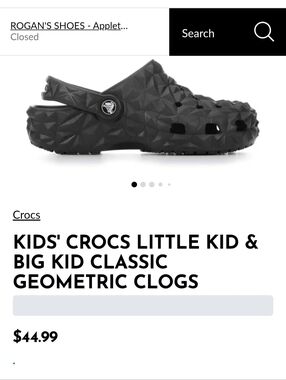 CROCS Kids' Classic Geometric Clogs - Black